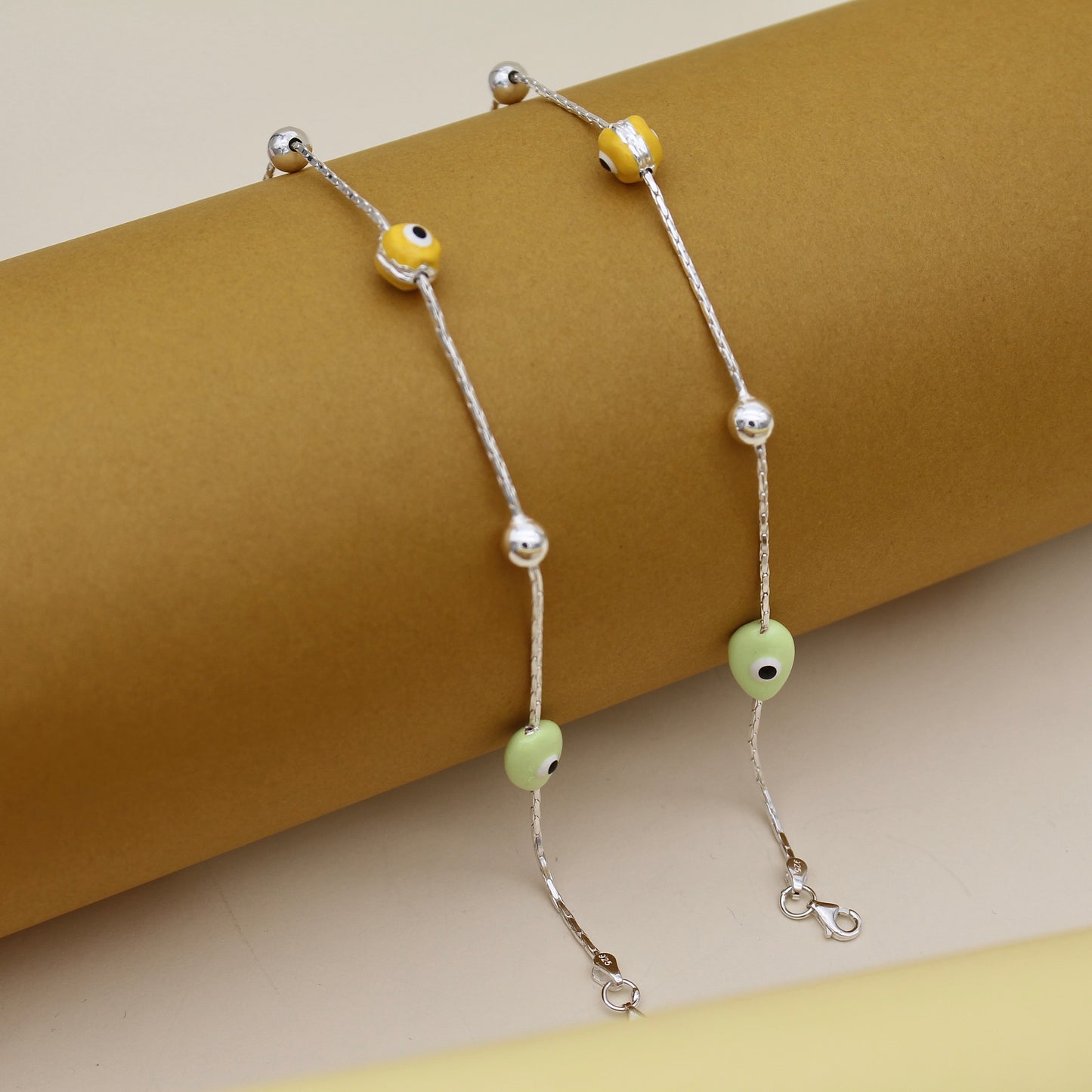 Lime Drop Evil Eye Anklet