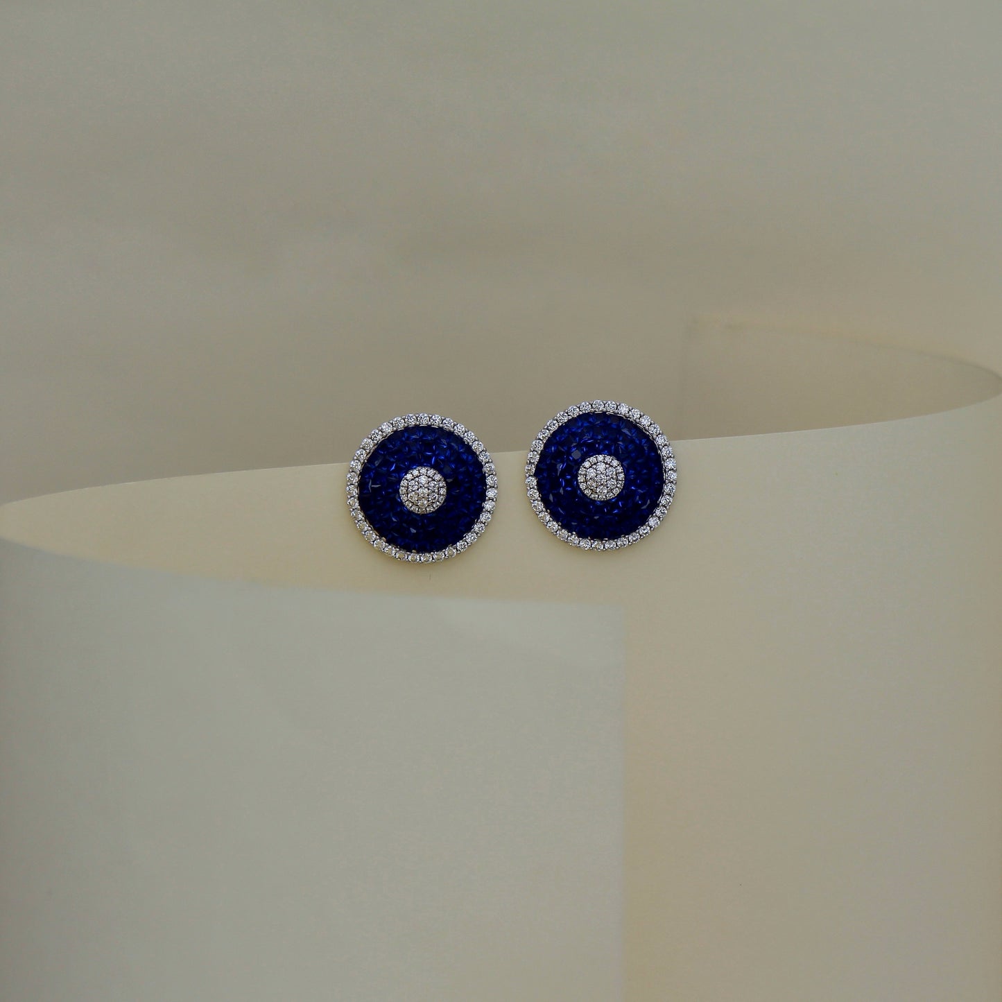 Sapphire Gleam Circle Studs