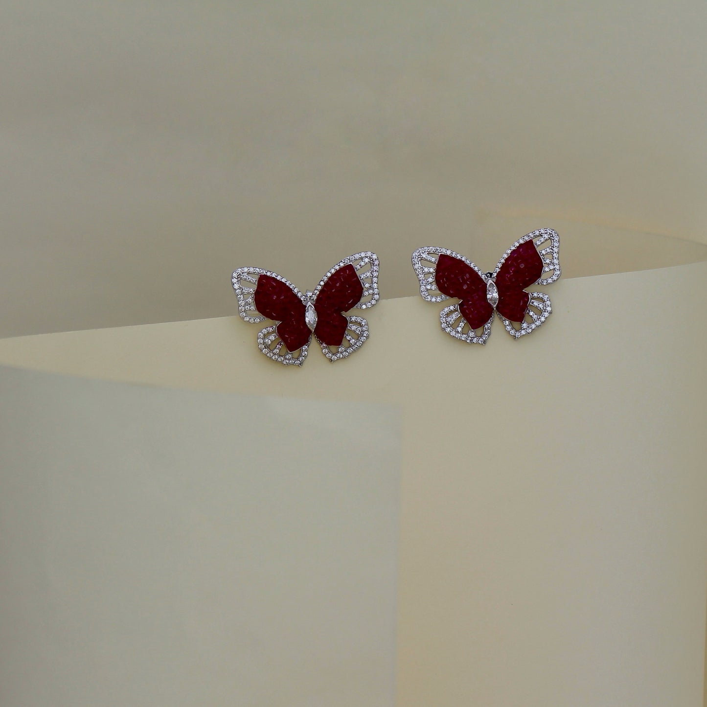 Crimson Butterfly Studs