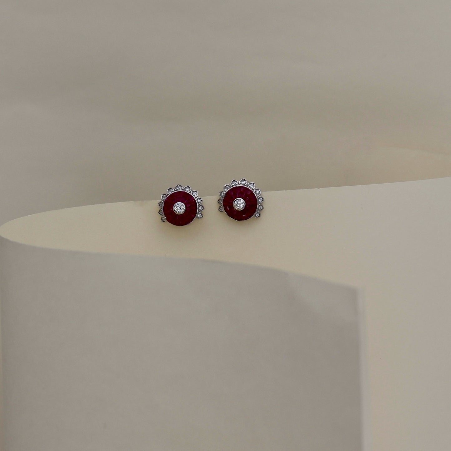 Scarlet Halo Silver Studs