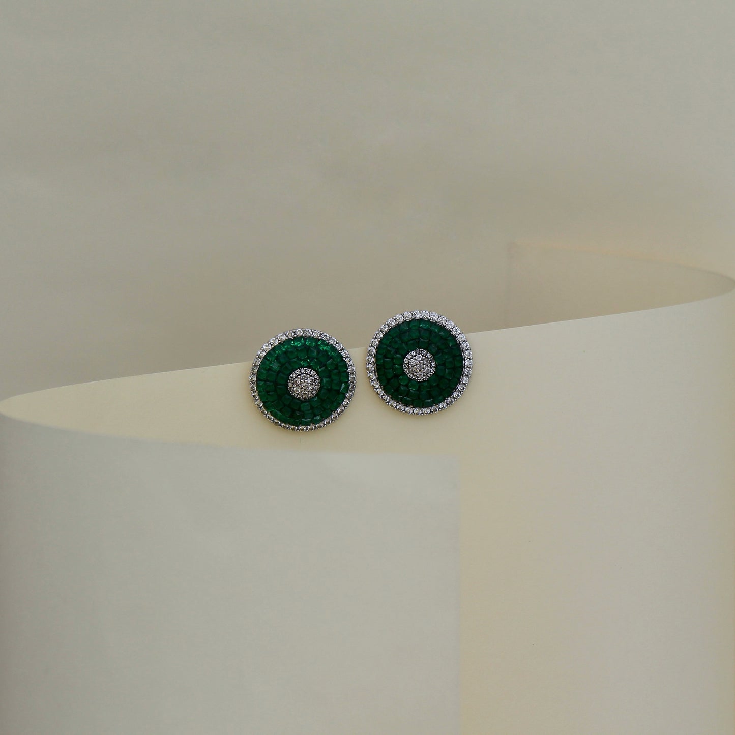 Emerald Mirage Silver Studs