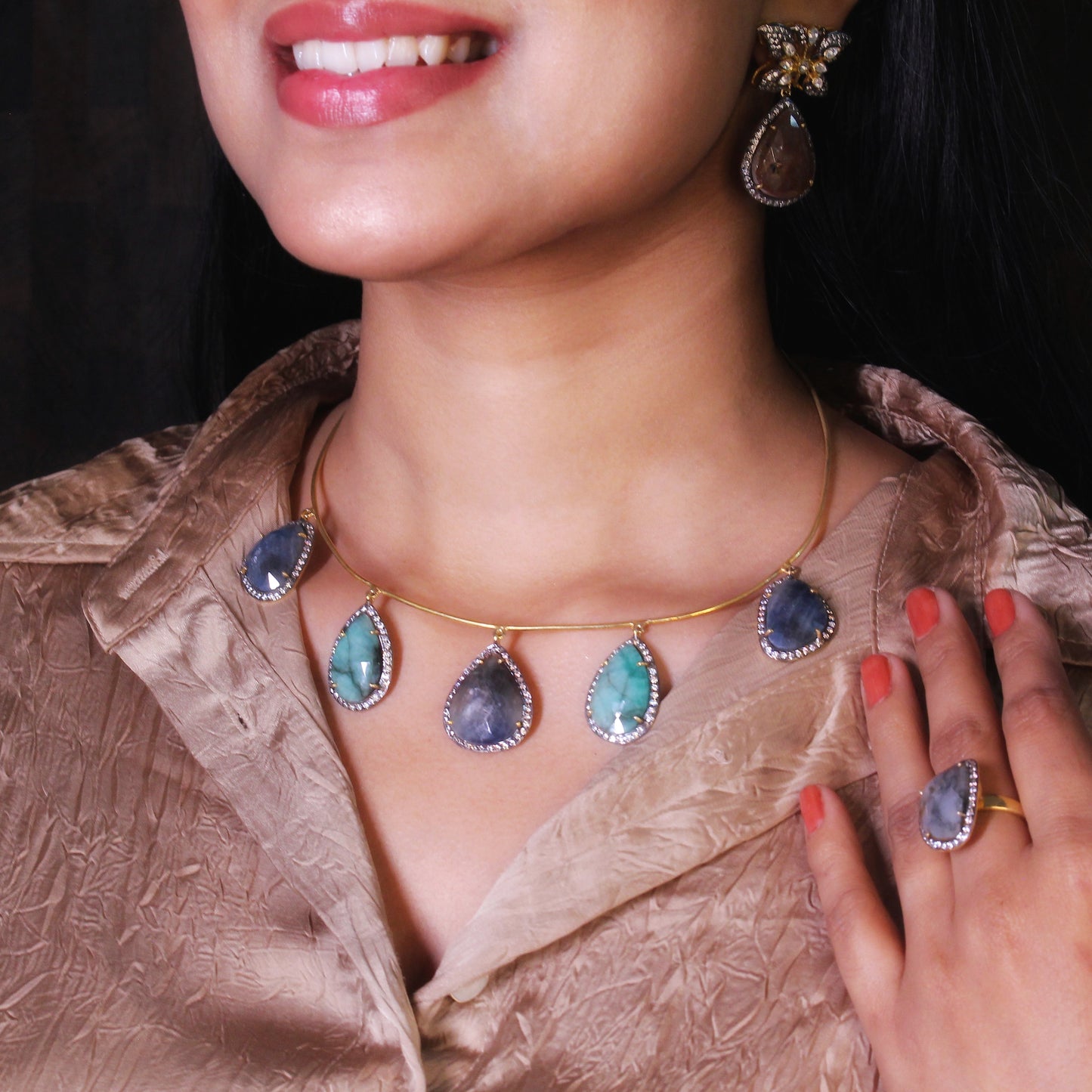 Mystic Blue Gemstone Set