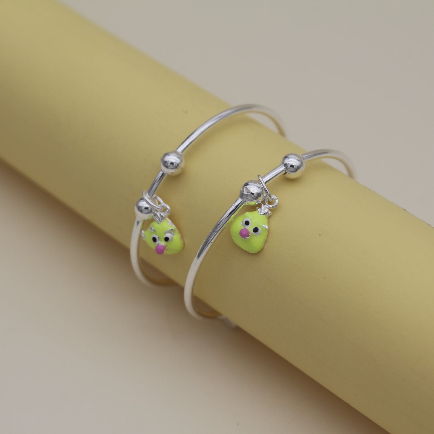 Lime Chick Silver Bangles