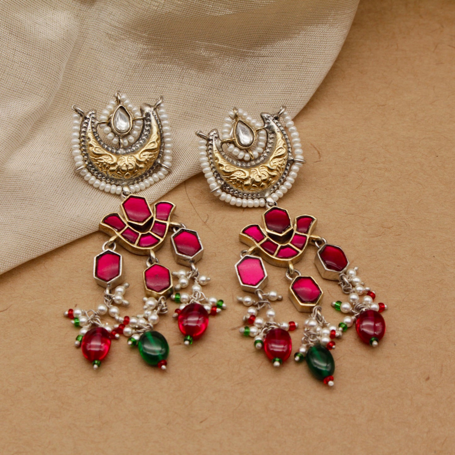 Peacock & Lotus Kundan Necklace Set