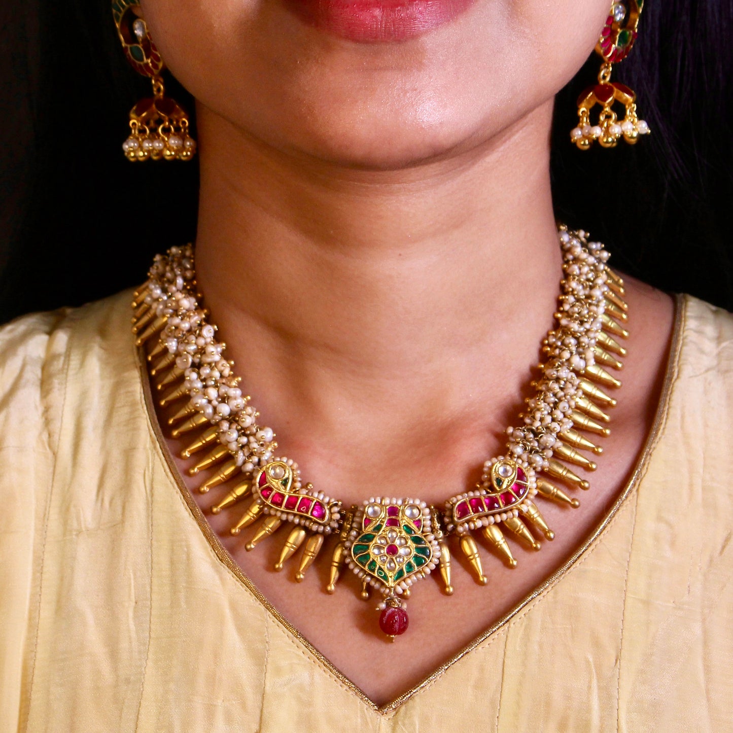 Heritage Pearl & Kundan Choker Set