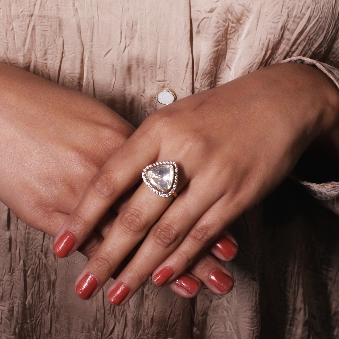 Ethereal Trillion Polki Ring