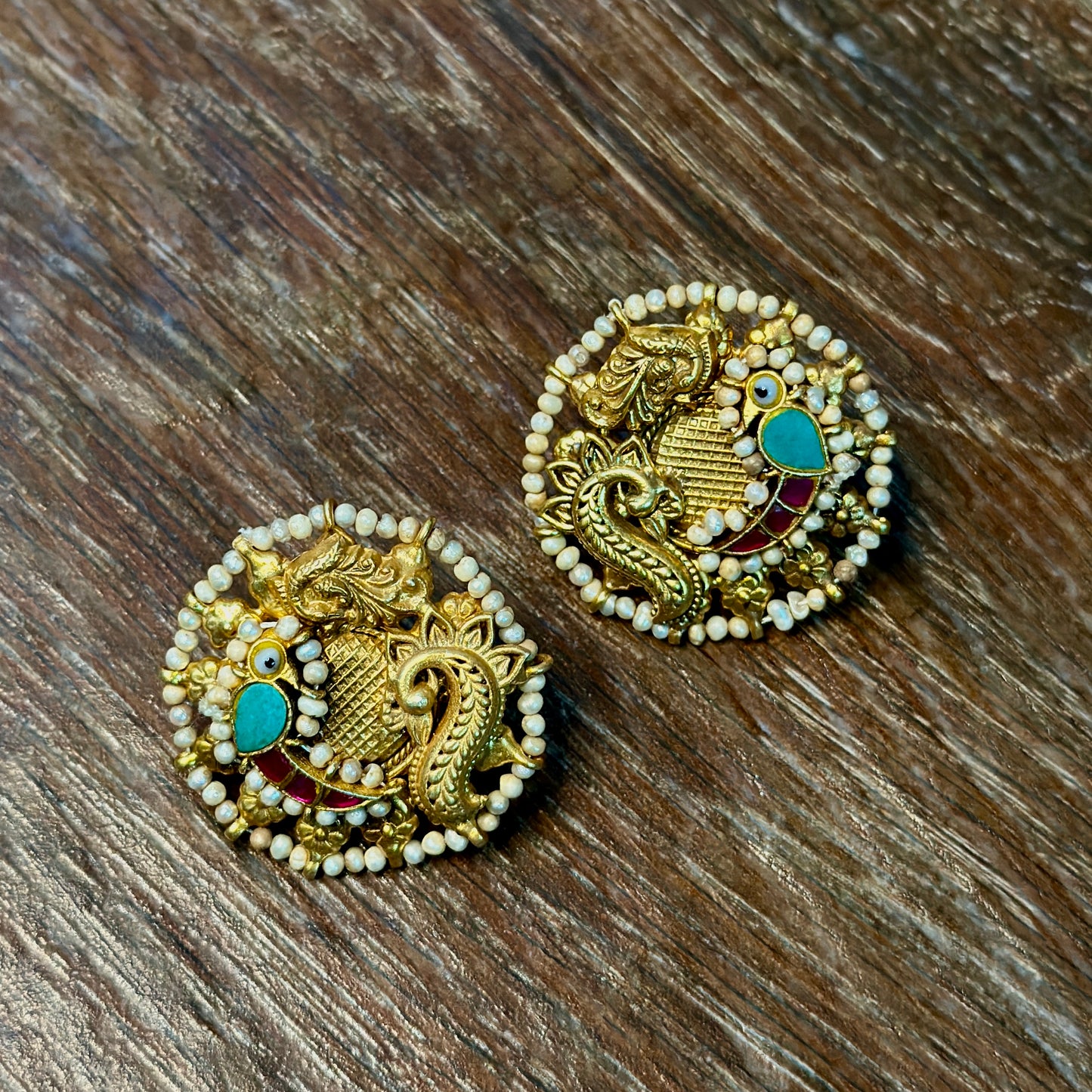 Royal Peacock Heritage Studs