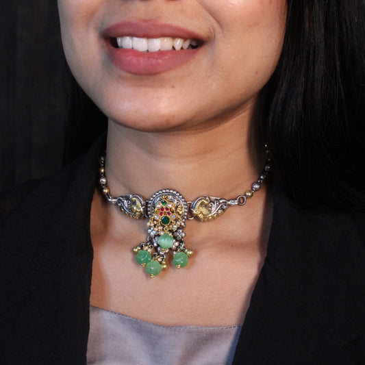 Mughal Emerald Crescent Choker