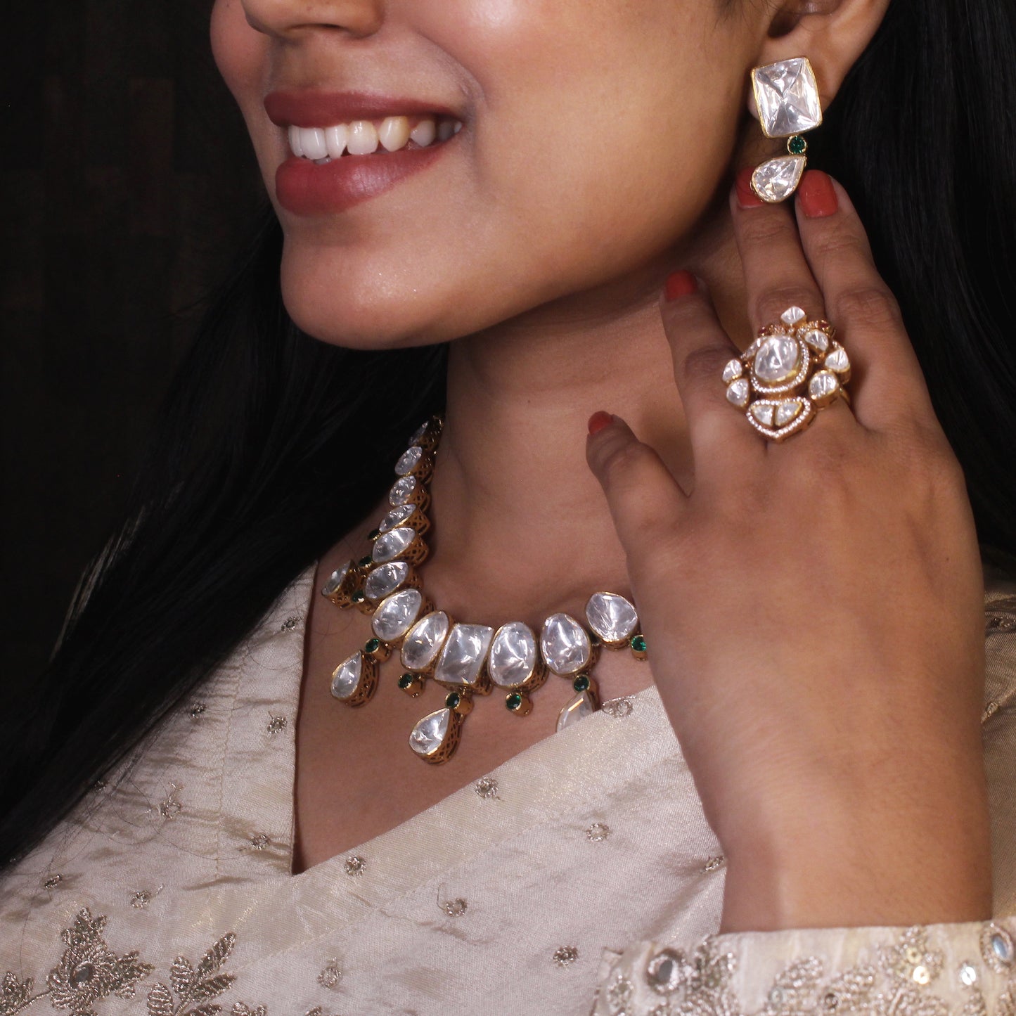 Uncut Polki Necklace Set