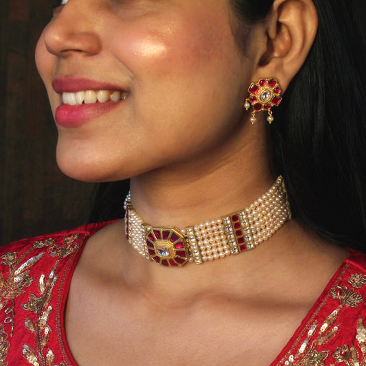 Ruby Grace Pearl Choker