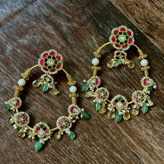 Floral Royalty Hoop Earrings