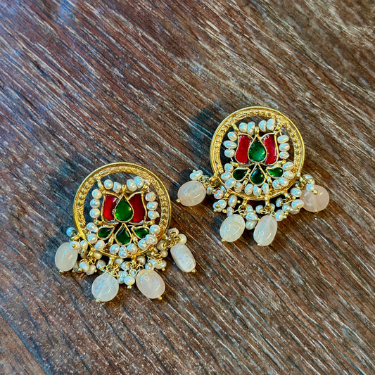 Regal Lotus Chandbali Earrings