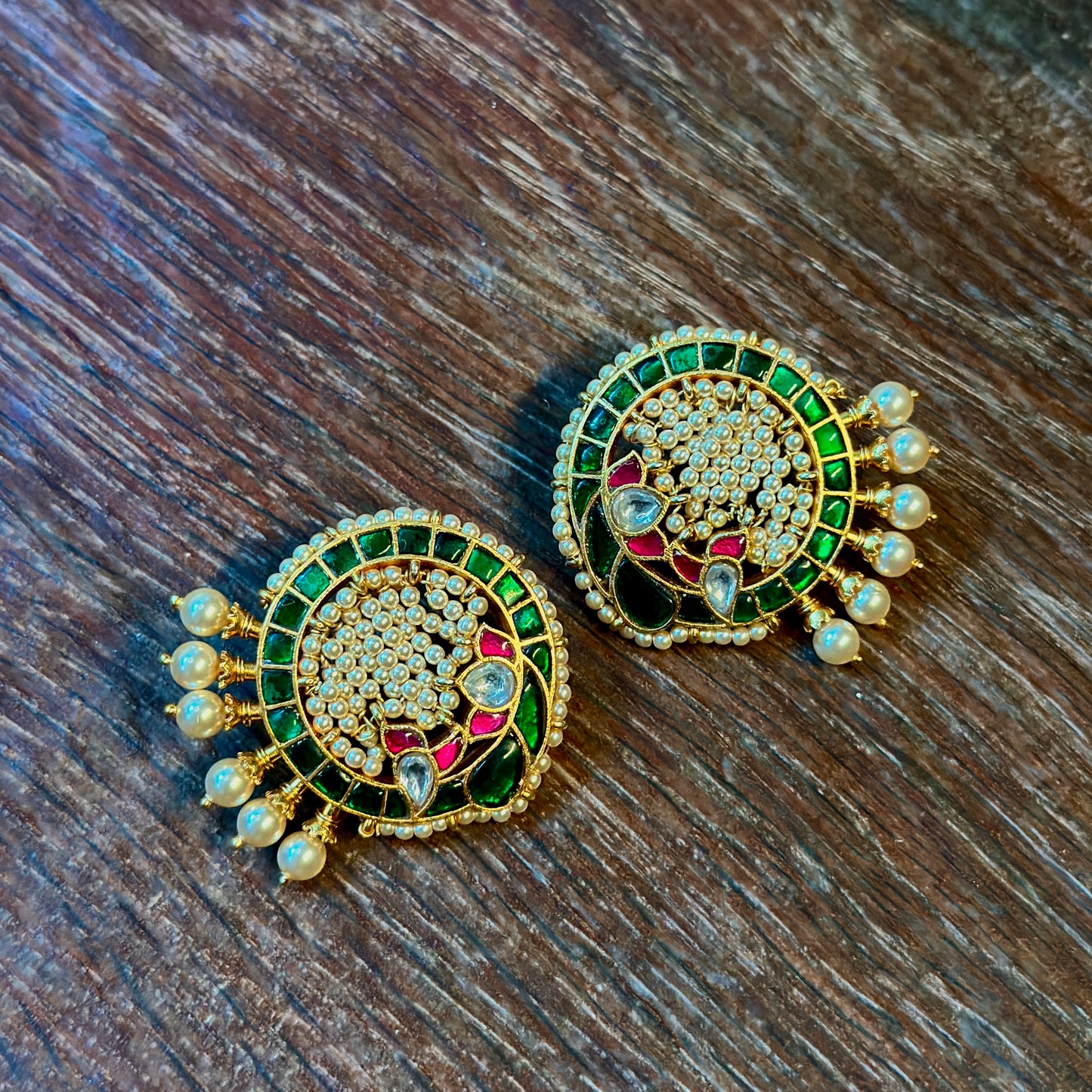 Royal Peacock Kundan Studs