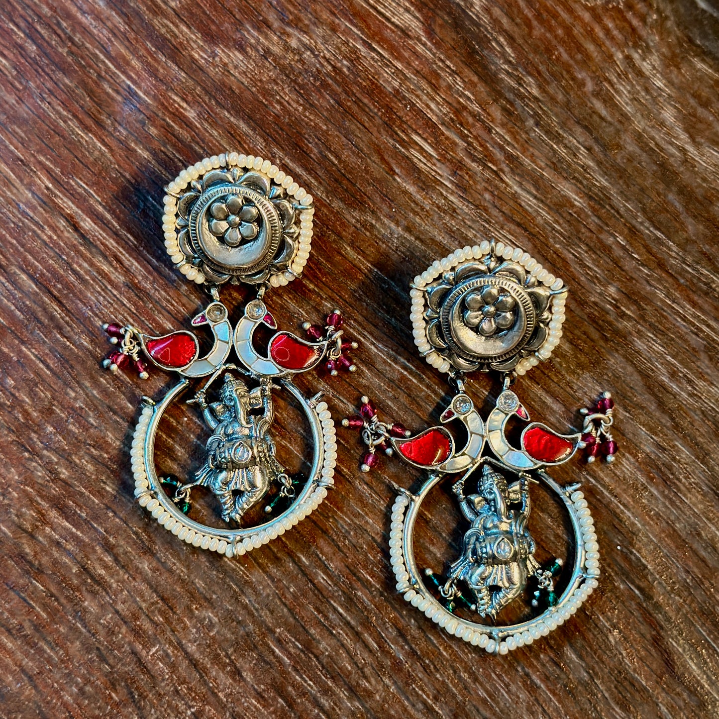 Heritage Gold Peacock Danglers
