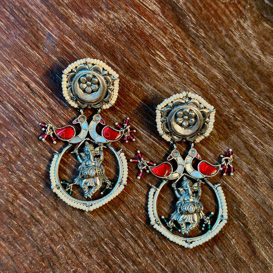 Heritage Gold Peacock Danglers