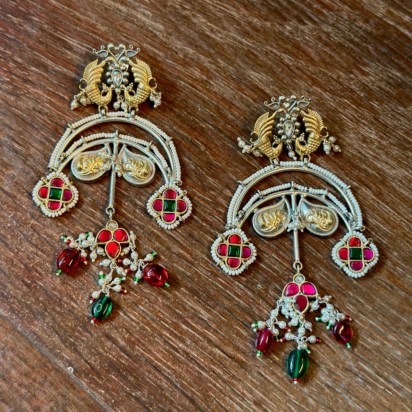 Twin Peacock Heritage Jhumkas