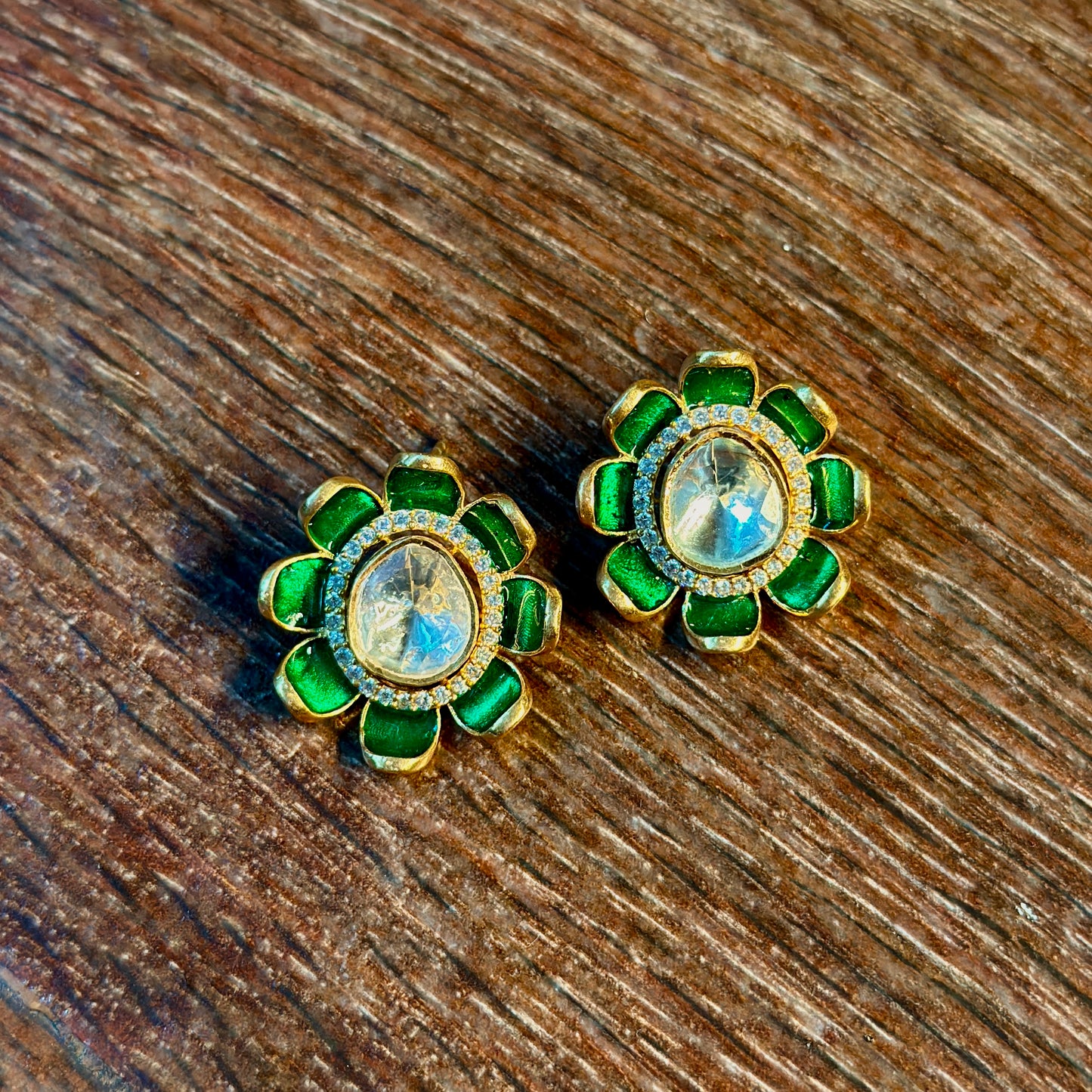 Emerald Bloom Studs