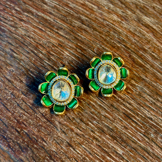 Emerald Bloom Studs