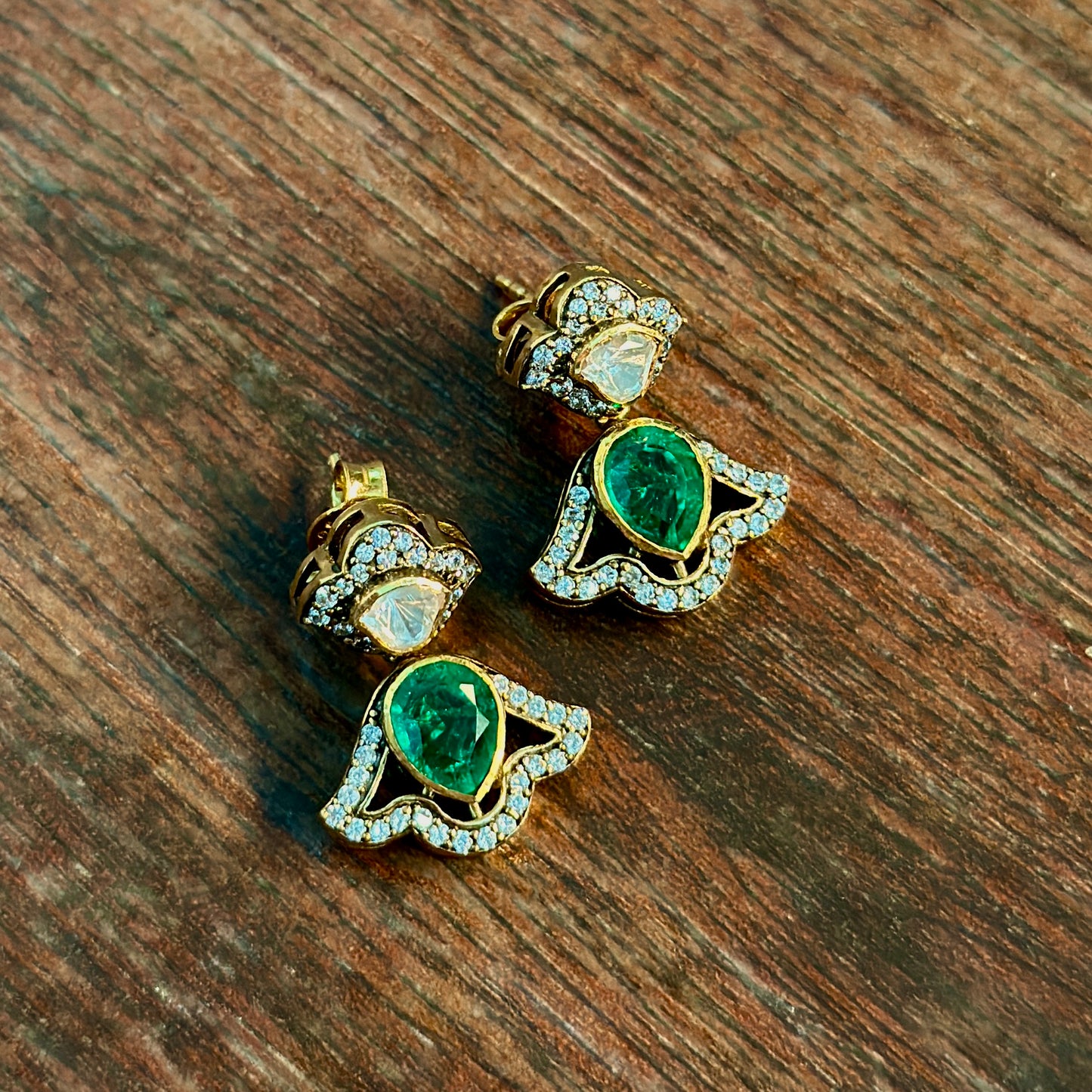 Emerald Radiance Stud Earrings