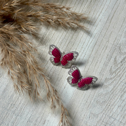 Crimson Butterfly Studs