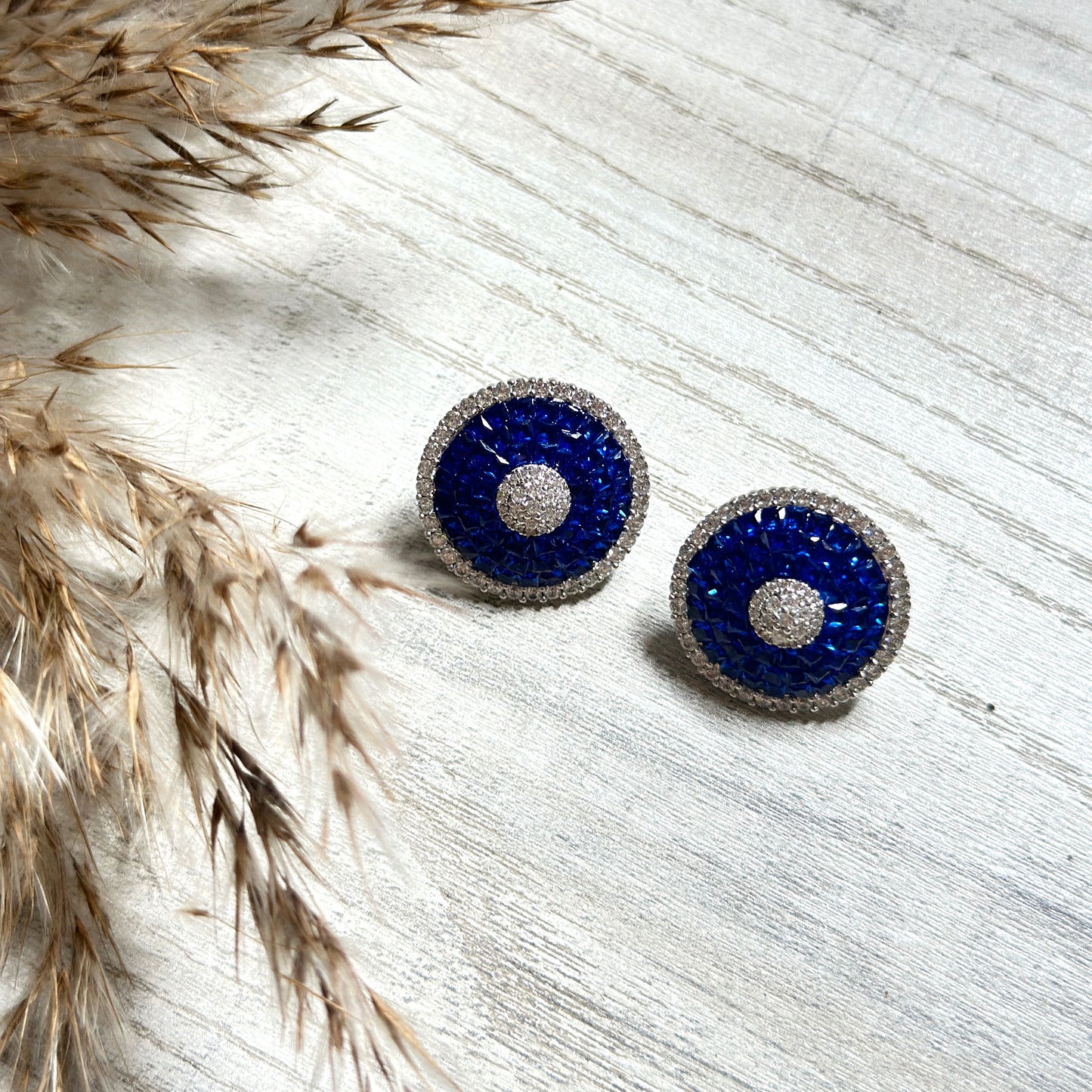 Sapphire Gleam Circle Studs