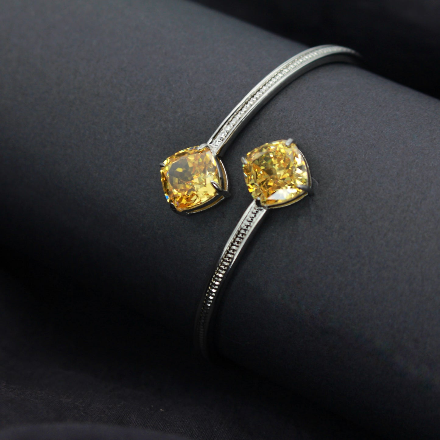 Golden Dusk Dual-Stone Cuff