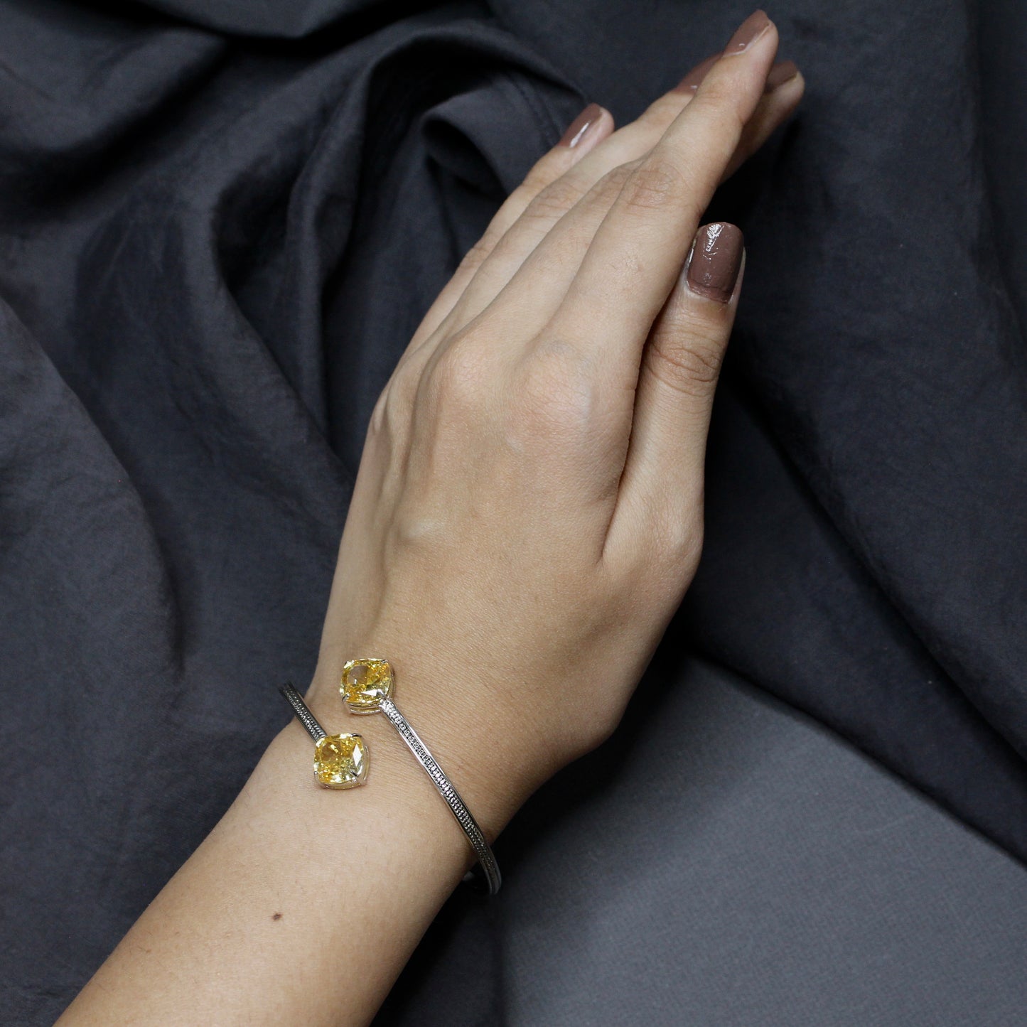 Golden Dusk Dual-Stone Cuff