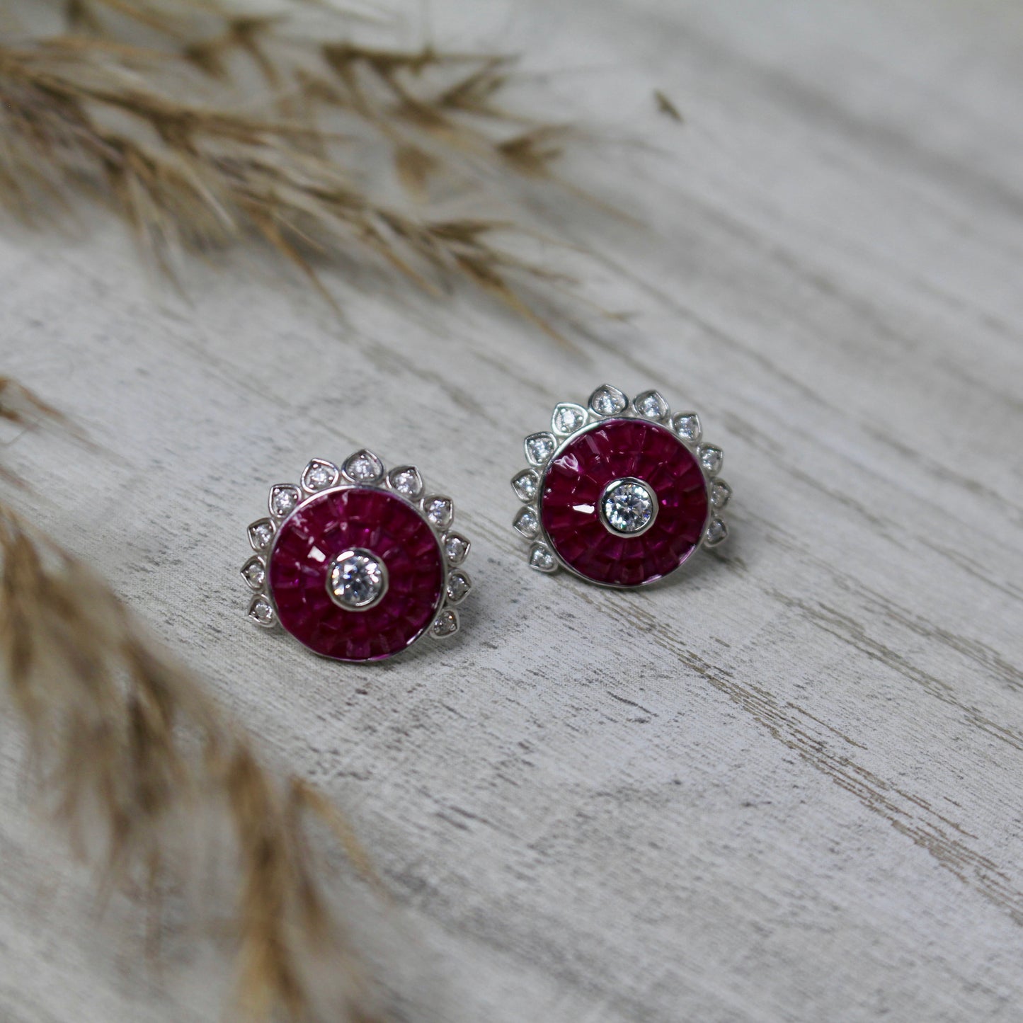 Scarlet Halo Silver Studs