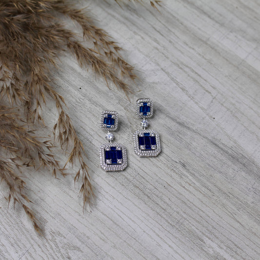 Sapphire Deco Silver Drops