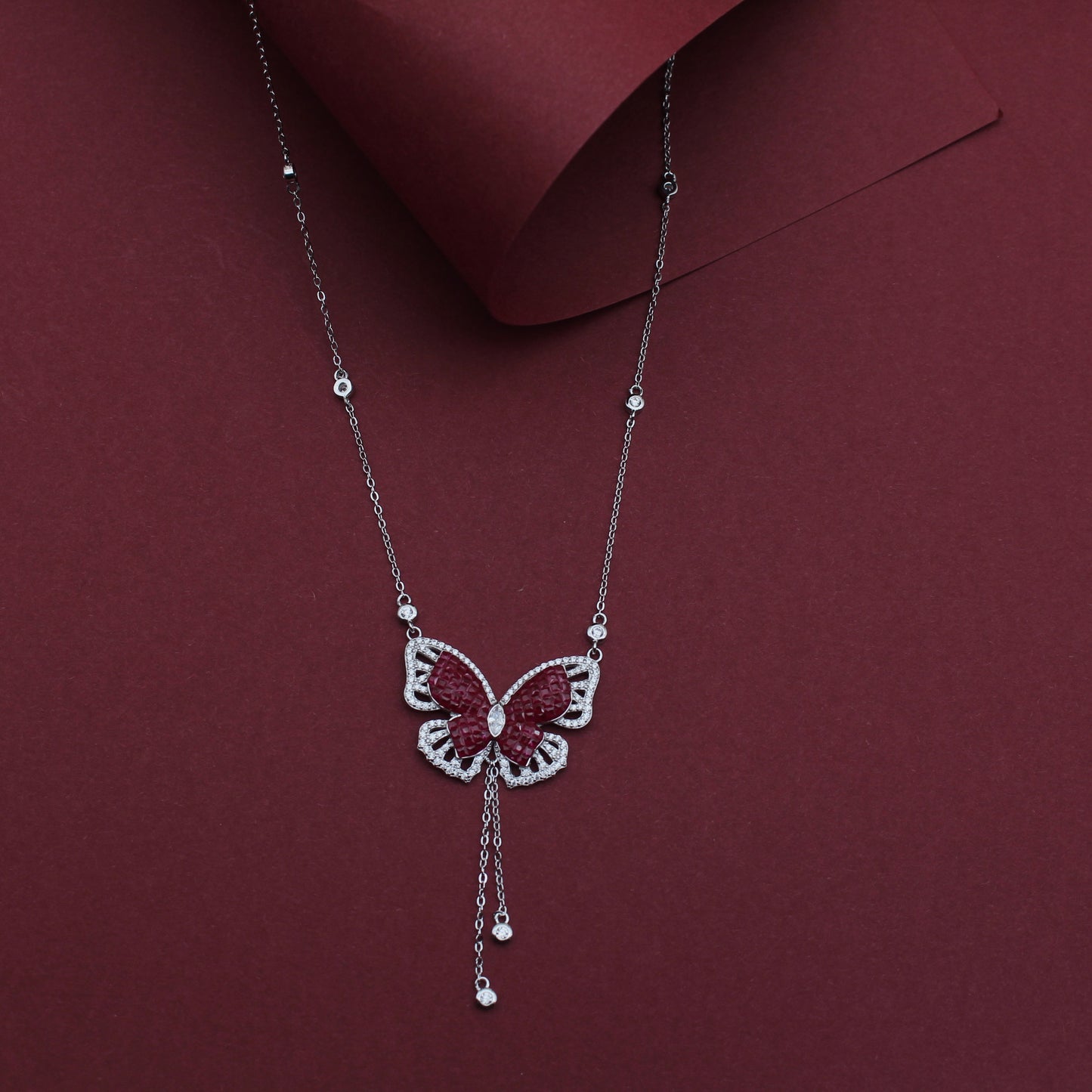 Scarlet Monarch Necklace Set