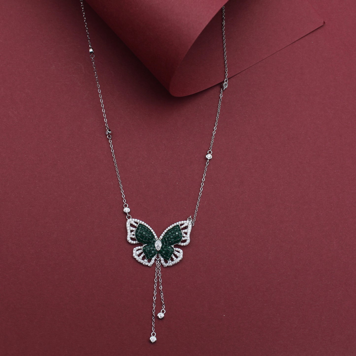 Emerald Monarch Necklace Set