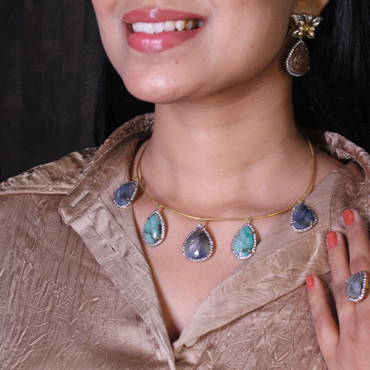 Mystic Blue Gemstone  Set