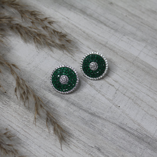 Emerald Mirage Silver Studs