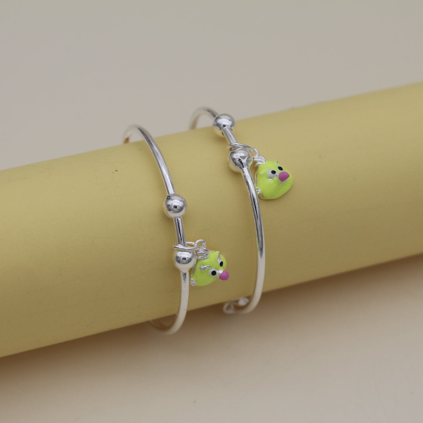 Lime Chick Silver Bangles