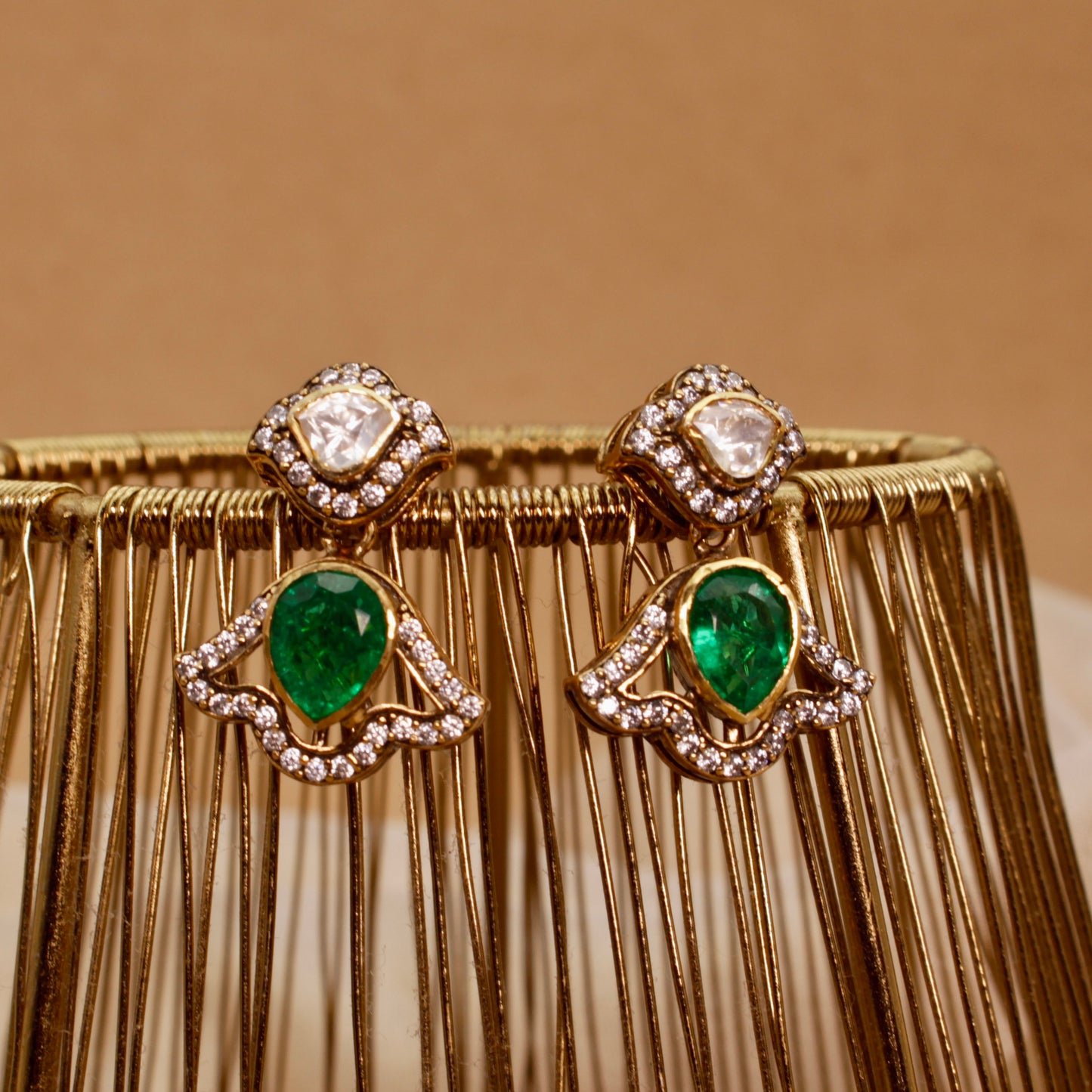 Emerald Radiance Stud Earrings