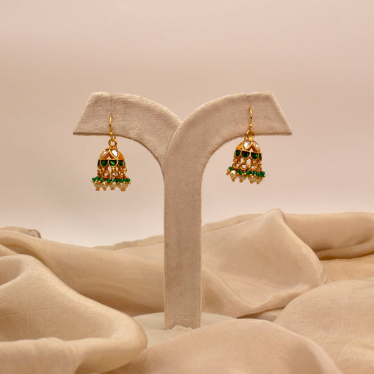 Emerald Whisper Dome Jhumkas