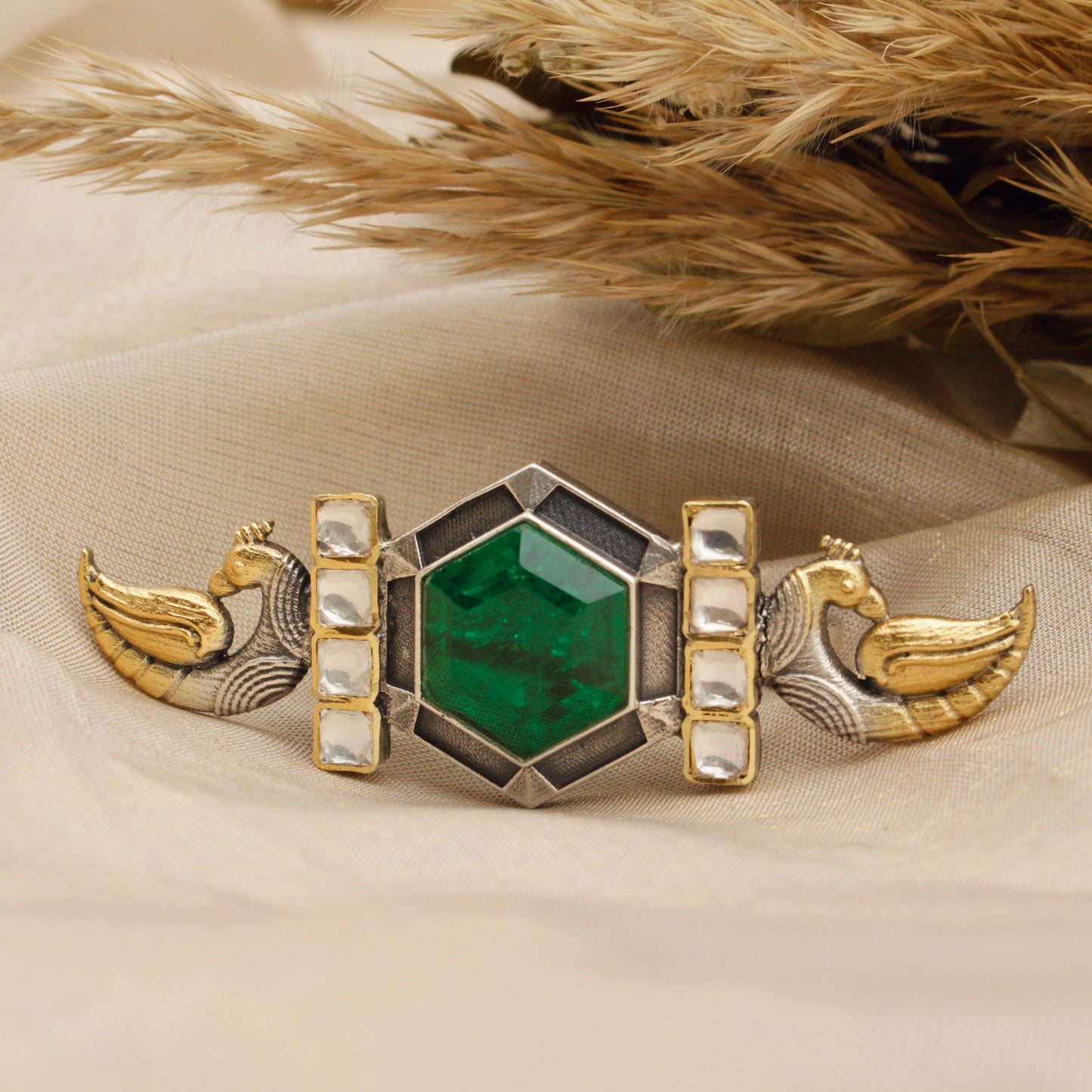 Emerald Guardian Statement Ring