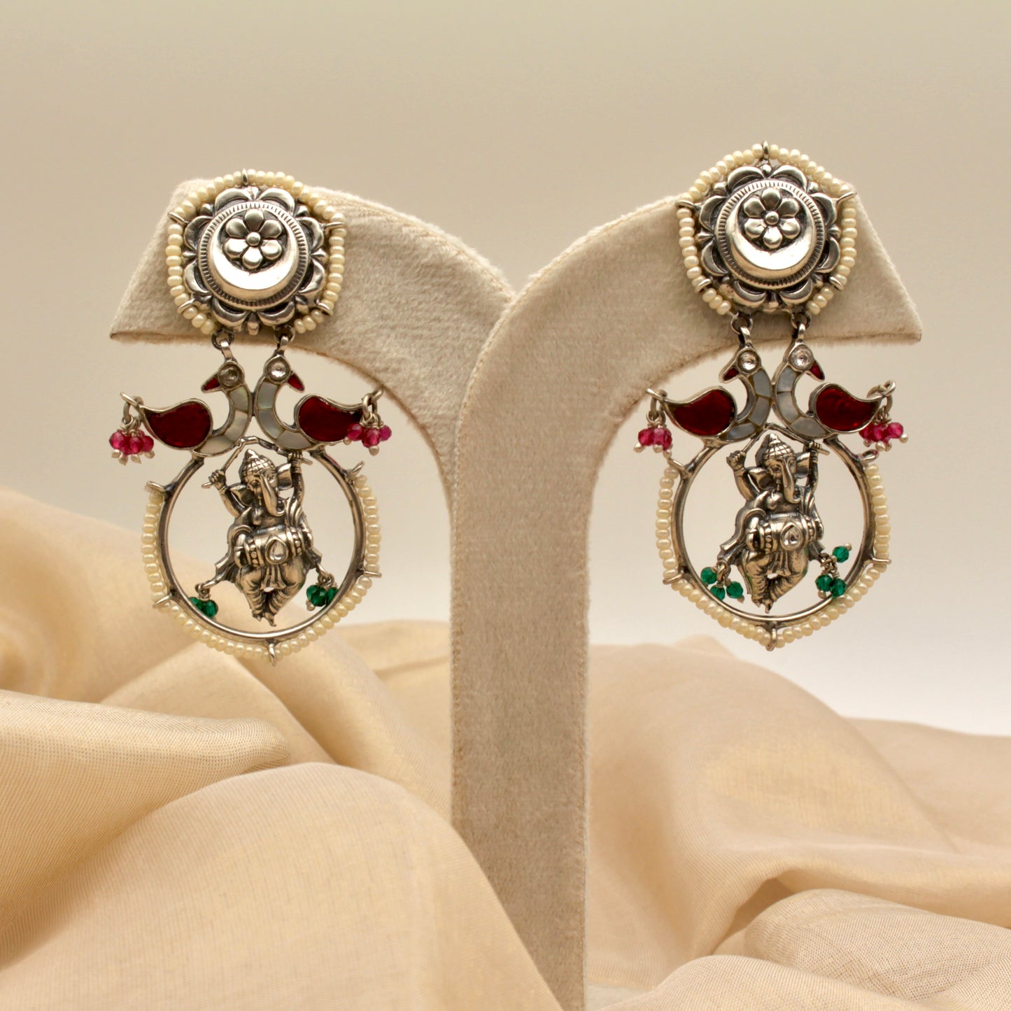 Heritage Gold Peacock Danglers