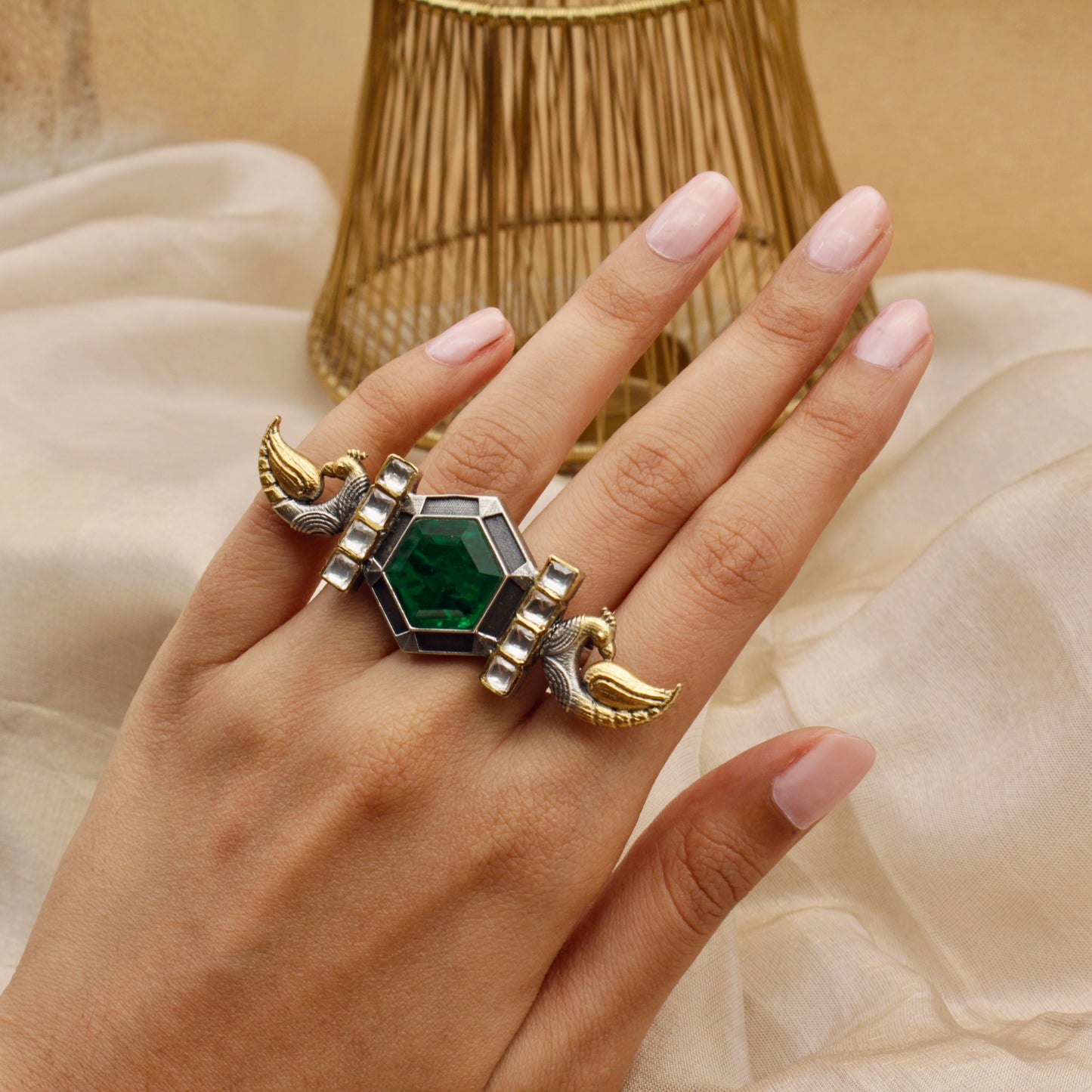 Emerald Guardian Statement Ring