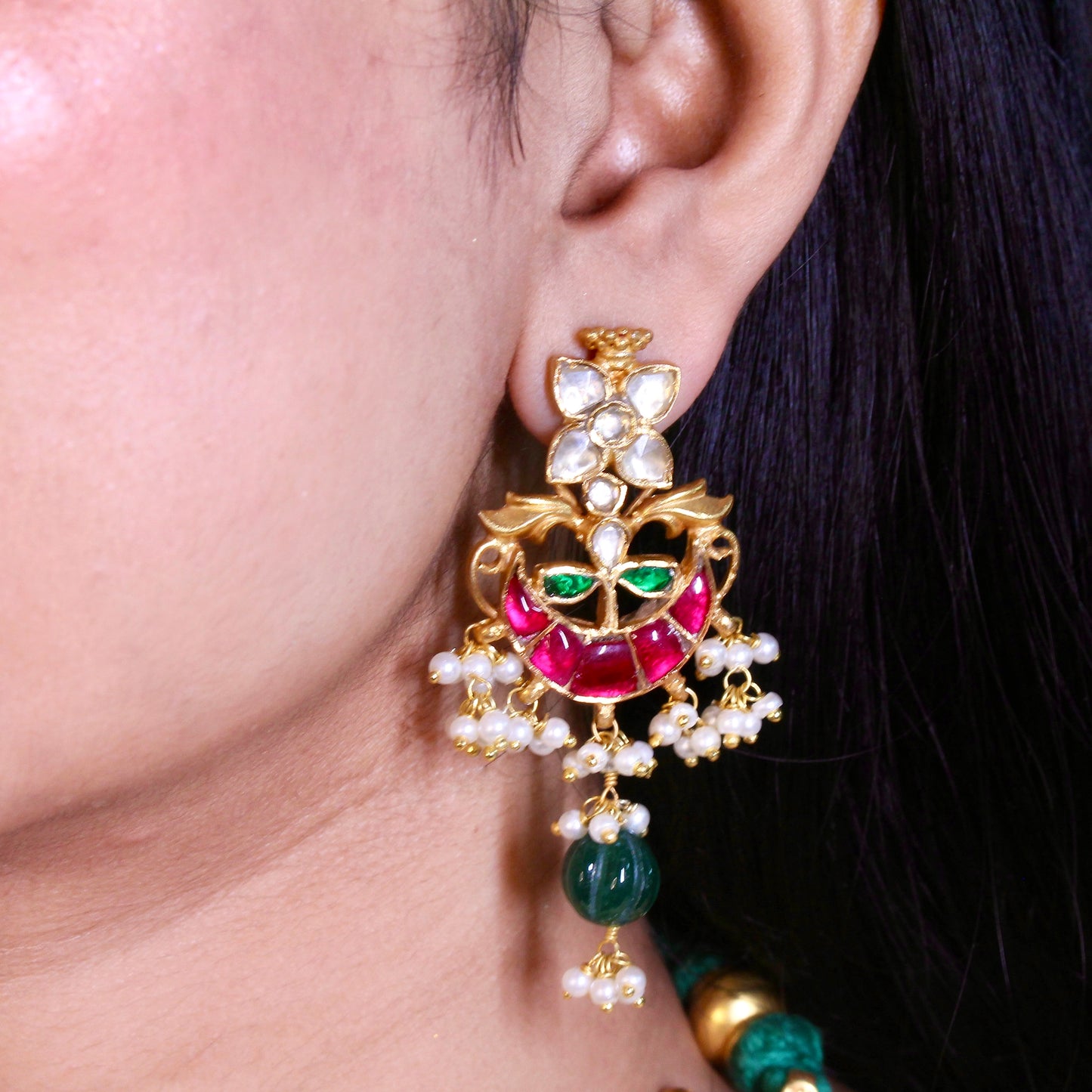 Royal Peacock Meenakari Gold Choker Set