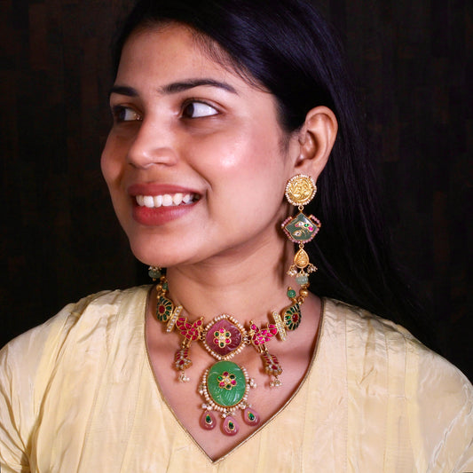 Royal Green Kundan Choker Set