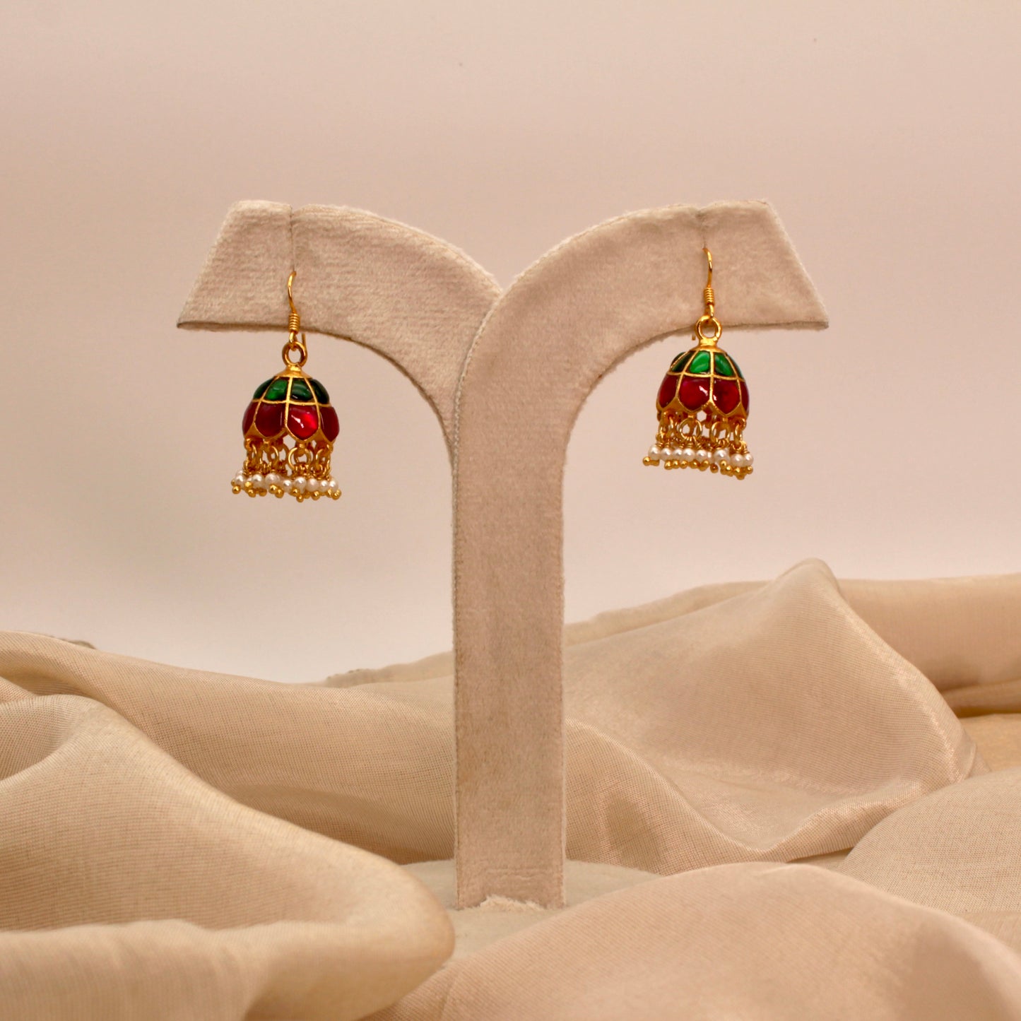 Royal Red & Green Jhumkas