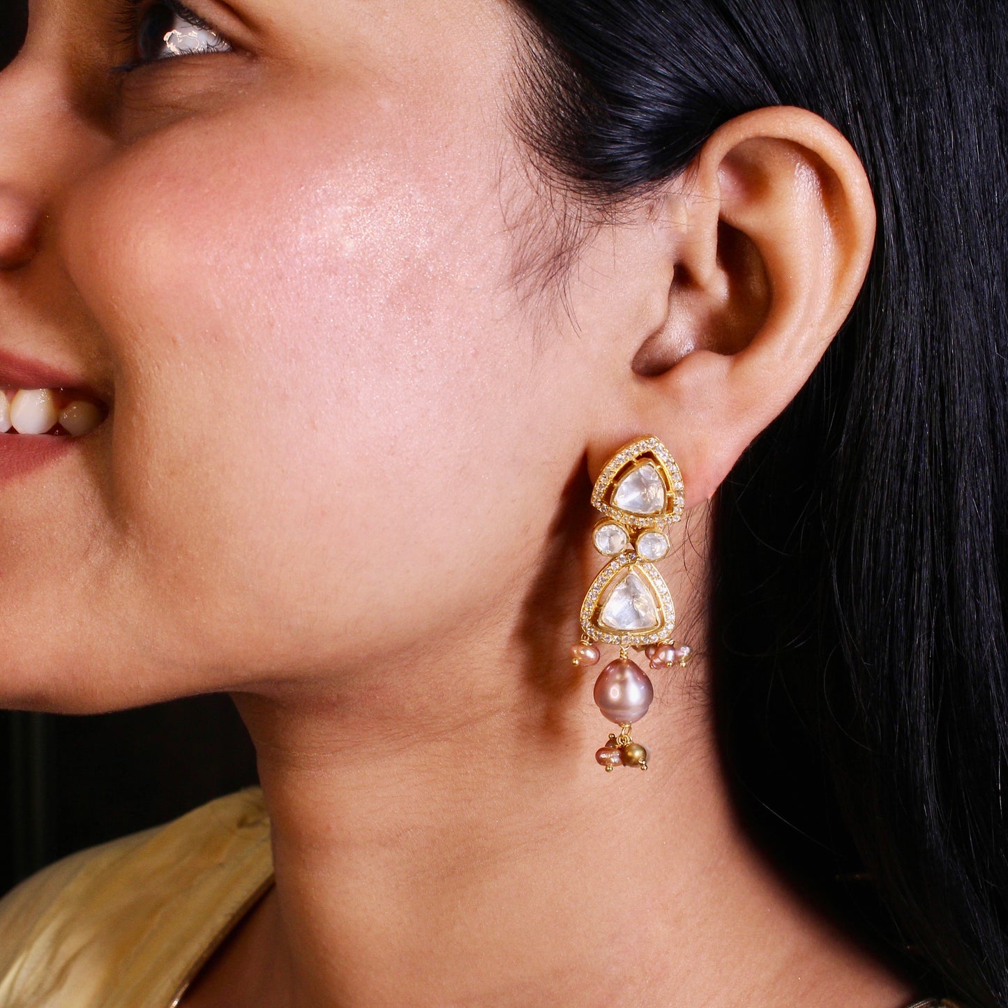 Crystal Gleam Uncut Earrings