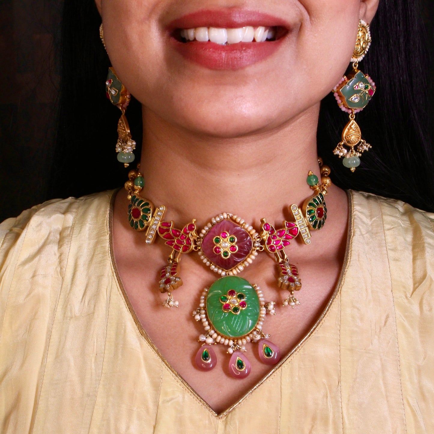 Royal Green Kundan Choker Set