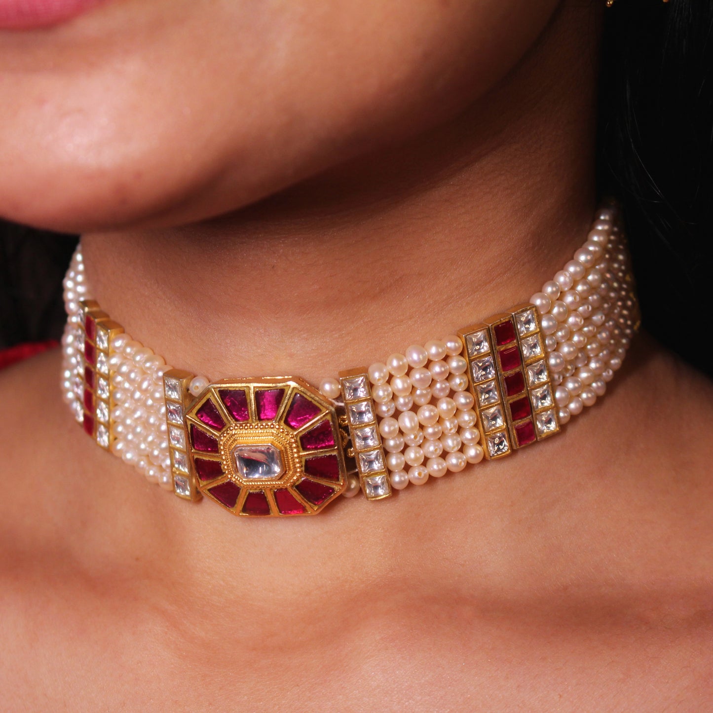 Ruby Grace Pearl Choker