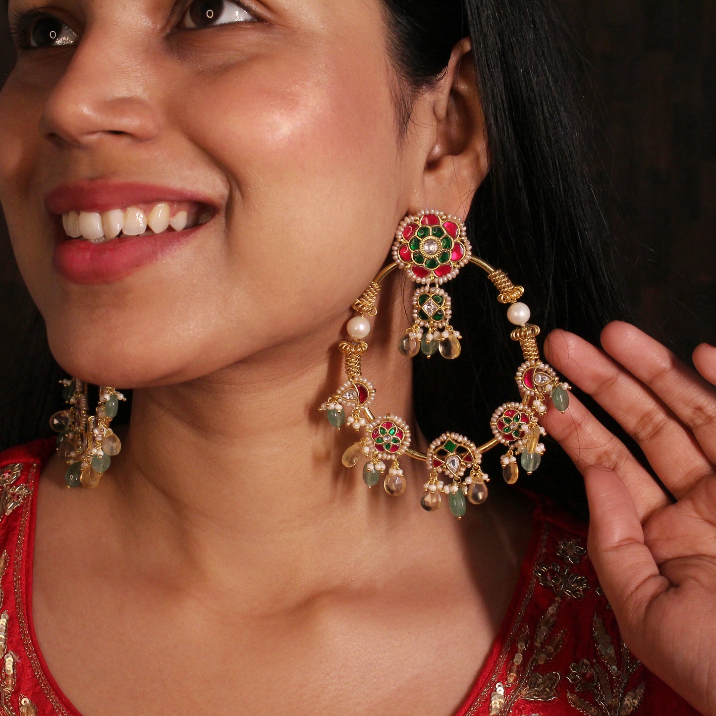 Floral Royalty Hoop Earrings