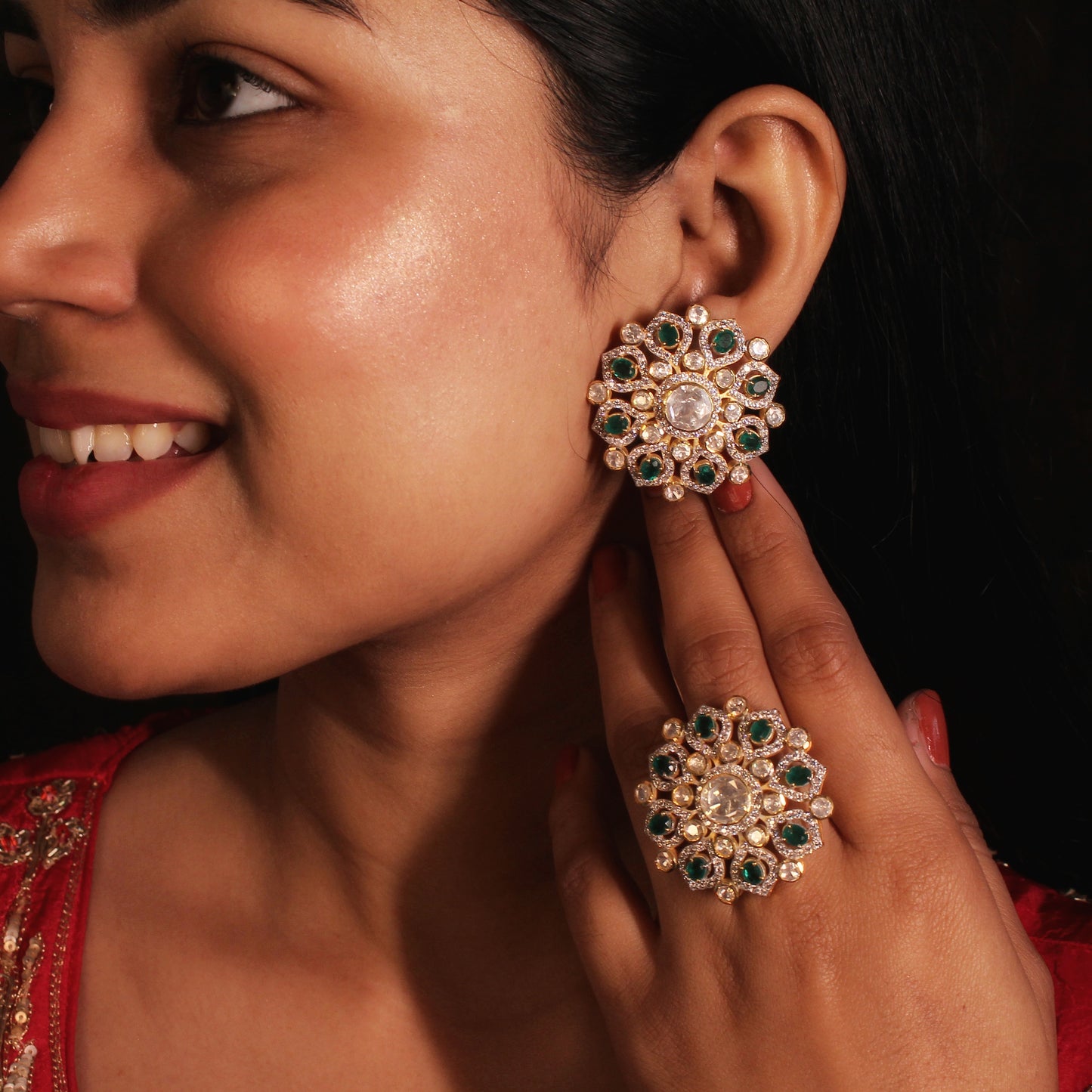 Emerald Sparkle Studs