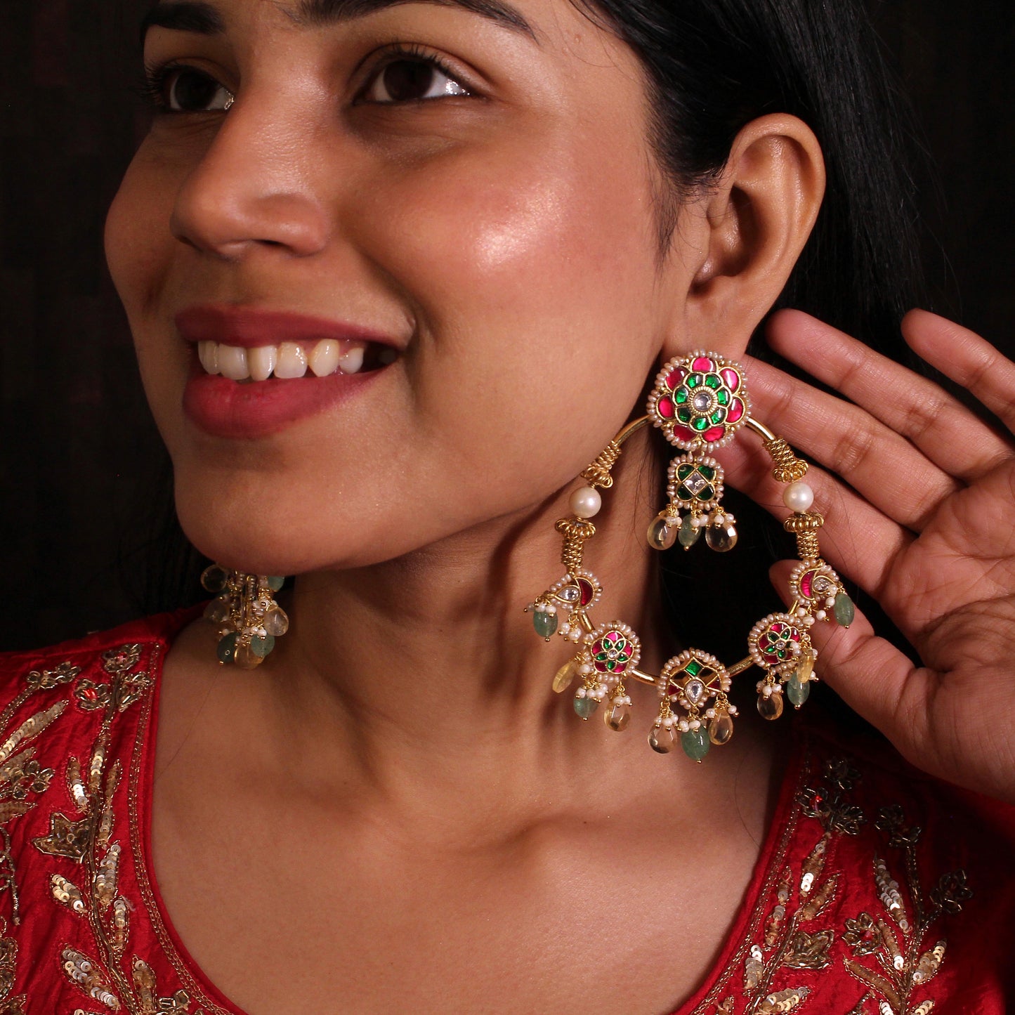 Floral Royalty Hoop Earrings