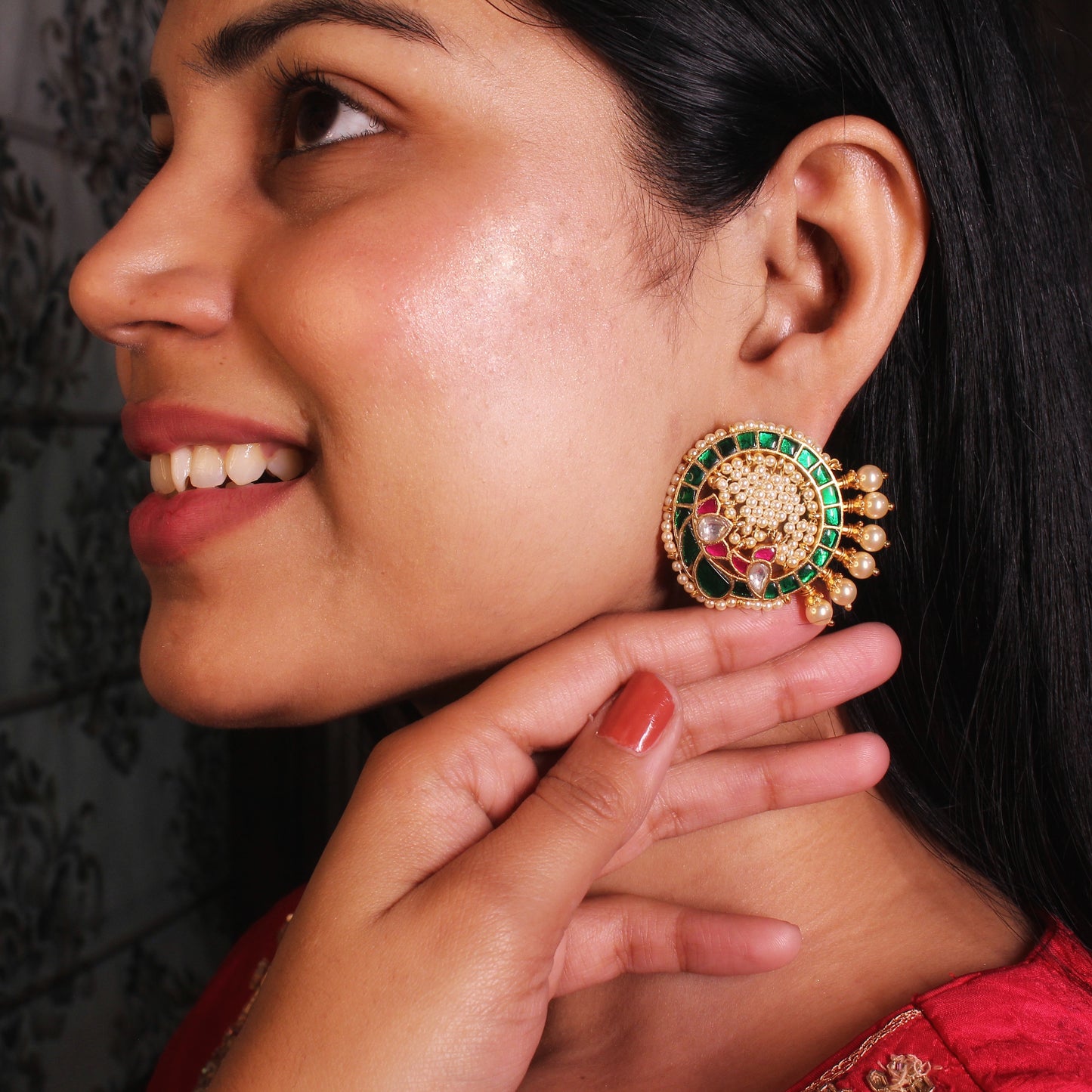 Royal Peacock Kundan Studs