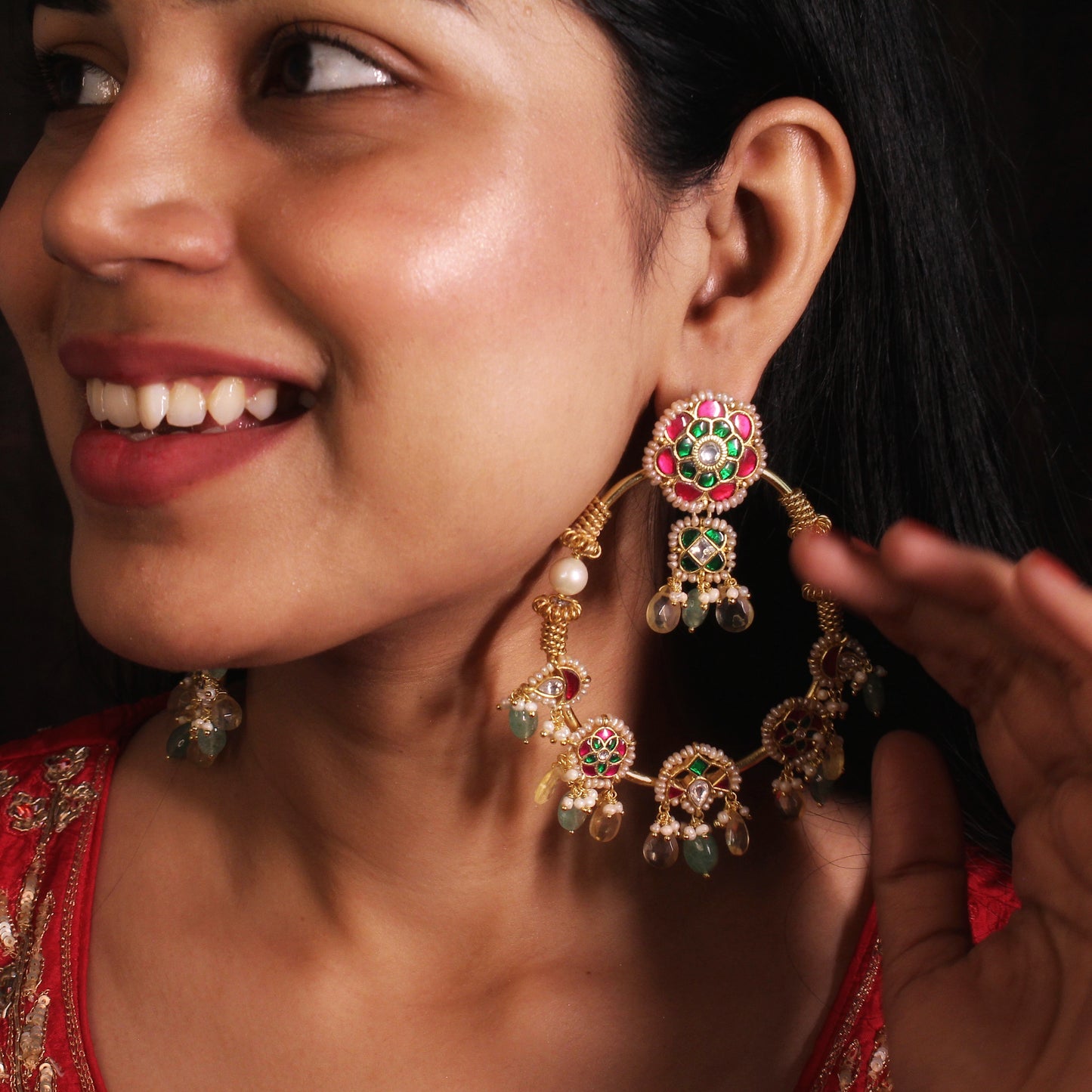 Floral Royalty Hoop Earrings